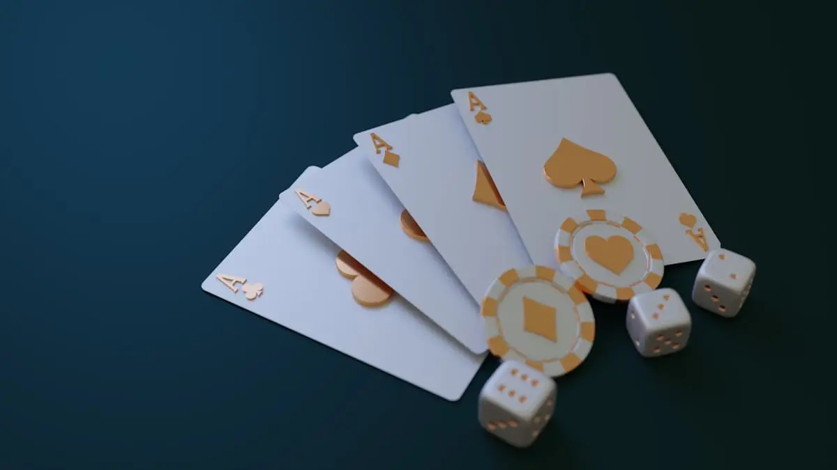 Playing cards and casino chips