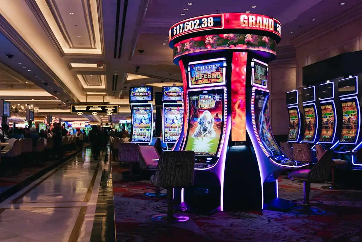 Modern slot machines in the casino