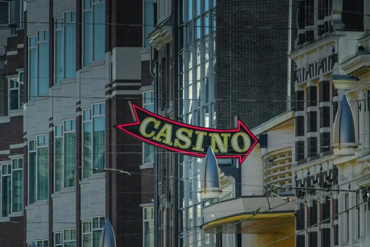 Casino sign on a city street
